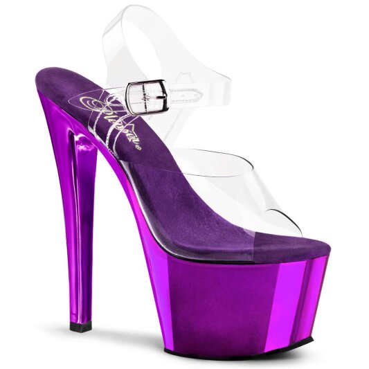 Pleaser Sandali SKY-308 Trasparente/Viola Cromato EU-37 / US-7