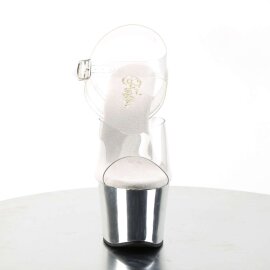 Pleaser Sandali SKY-308 Trasparente/Argento Cromato EU-38 / US-8