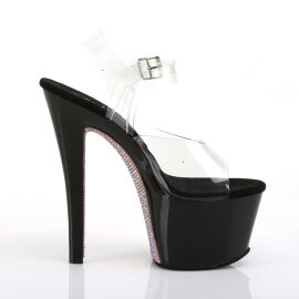 Pleaser Sandali SKY-308CRS Trasparente/Nero-Champagne Strass EU-37 / US-7