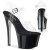 Pleaser Sandali SKY-308CRS Trasparente/Nero-Argento Strass EU-35 / US-5