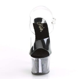 Pleaser Sandali SKY-308GF Trasparente/Nero Multi Glitter EU-35 / US-5