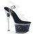 Pleaser Sandali SKY-308GF Trasparente/Nero Multi Glitter EU-35 / US-5