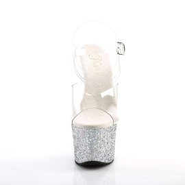 Pleaser Sandali SKY-308LG Trasparente/Argento Multi...