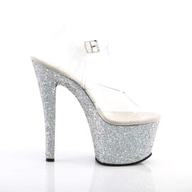 Pleaser Sandali SKY-308LG Trasparente/Argento Multi Glitter EU-35 / US-5