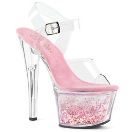 Pleaser Sandali SKY-308WHG Trasparente/Trasparente-Rosa...