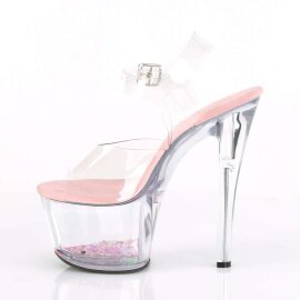 Pleaser Sandali SKY-308WHG Trasparente/Trasparente-Rosa Baby Glitter EU-37 / US-7