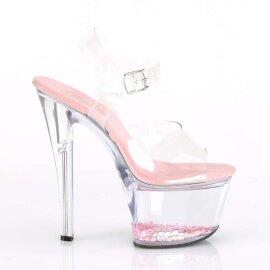 Pleaser Sandali SKY-308WHG Trasparente/Trasparente-Rosa Baby Glitter EU-37 / US-7
