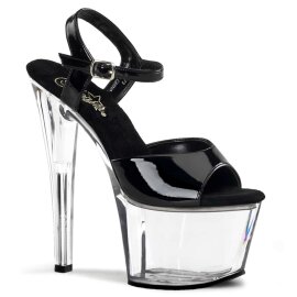 Pleaser Sandali SKY-309 Vernice Nero/Trasparente EU-35 / US-5