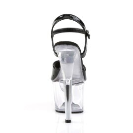 Pleaser Sandali SKY-309 Vernice Nero/Trasparente EU-37 / US-7