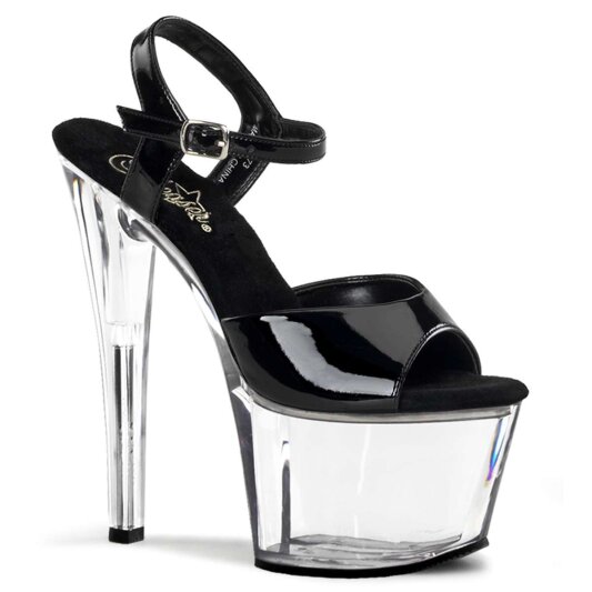 Pleaser Sandali SKY-309 Vernice Nero/Trasparente EU-39 / US-9