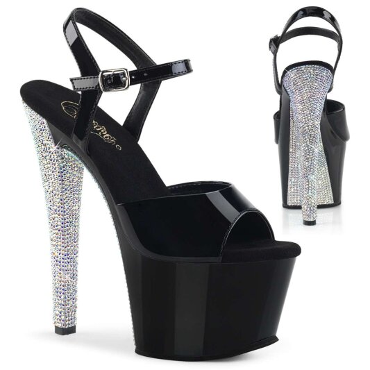 Pleaser Sandali SKY-309CHRS Nero/Nero-Argento Strass EU-35 / US-5