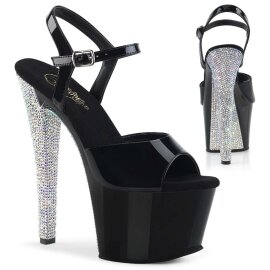 Pleaser Sandali SKY-309CHRS Nero/Nero-Argento Strass EU-35 / US-5