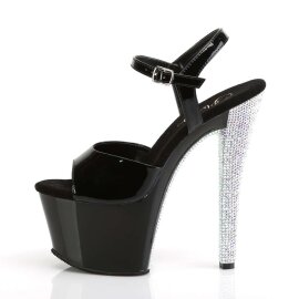 Pleaser Sandali SKY-309CHRS Nero/Nero-Argento Strass EU-37 / US-7