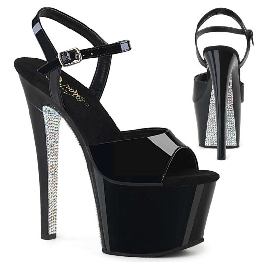 Pleaser Sandali SKY-309CRS Nero/Nero-Argento Strass EU-37 / US-7