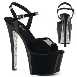 Pleaser Sandali SKY-309CRS Nero/Nero-Argento Strass EU-37...