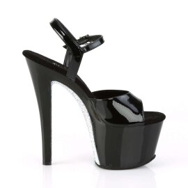 Pleaser Sandali SKY-309CRS Nero/Nero-Argento Strass EU-37 / US-7