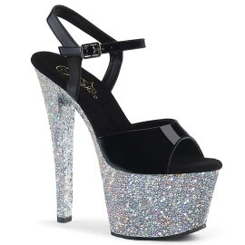 Pleaser Sandali SKY-309LG Vernice Nero/Argento Multi...