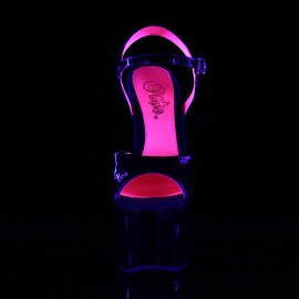 Pleaser Sandali SKY-309TT Vernice Nero/ Nero-Neon Rosa Acceso EU-35 / US-5