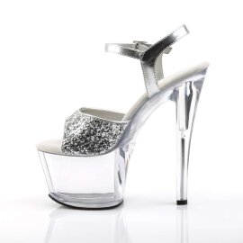 Pleaser Sandali SKY-310 Argento Glitter/Trasparente EU-37 / US-7