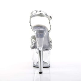 Pleaser Sandali SKY-310 Argento Glitter/Trasparente EU-37 / US-7