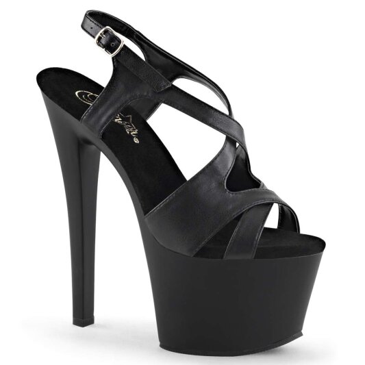 Pleaser Sandali SKY-330 Similpelle Nero/Nero Opaco EU-41 / US-11