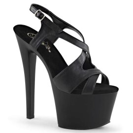Pleaser Sandali SKY-330 Similpelle Nero/Nero Opaco EU-41 / US-11