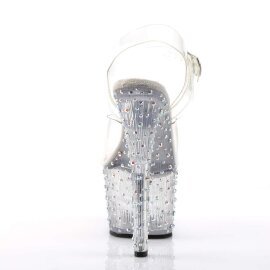 Pleaser Sandali STARDANCE-708 Trasparente/Trasparente-Argento Strass EU-37 / US-7