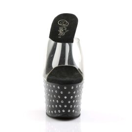 Pleaser Mules STARDUST-701 Trasparente/Nero EU-35 / US-5