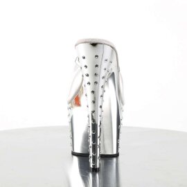 Pleaser Mules STARDUST-701 Trasparente/Argento Cromato EU-41 / US-11