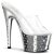 Pleaser Mules STARDUST-701 Trasparente/Argento Cromato EU-41 / US-11