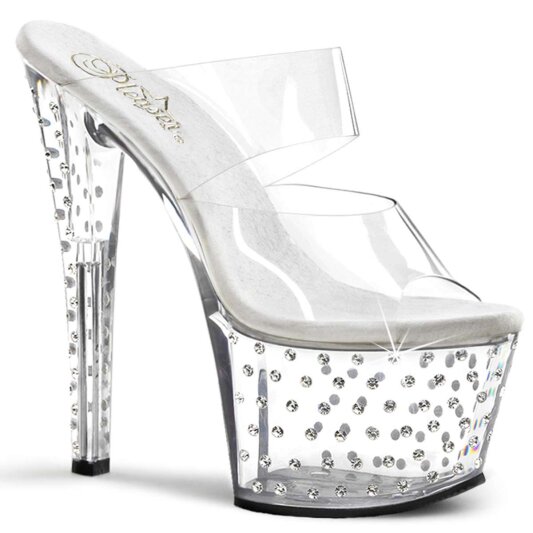 Pleaser Mules STARDUST-702 Trasparente/Trasparente EU-35 / US-5