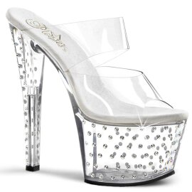 Pleaser Mules STARDUST-702 Trasparente/Trasparente EU-35...