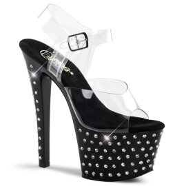 Pleaser Sandali STARDUST-708 Trasparente/Nero EU-35 /US-5