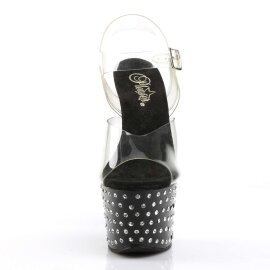 Pleaser Sandali STARDUST-708 Trasparente/Nero EU-37 /US-7