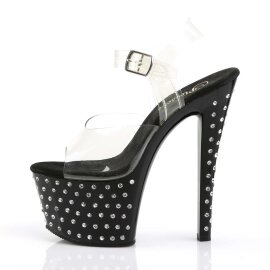 Pleaser Sandali STARDUST-708 Trasparente/Nero EU-37 /US-7