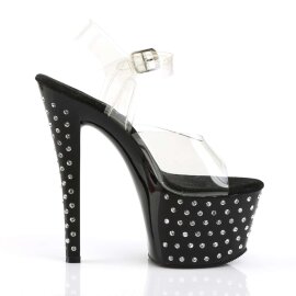 Pleaser Sandali STARDUST-708 Trasparente/Nero EU-37 /US-7