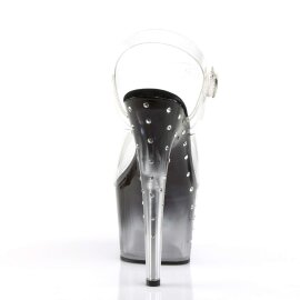 Pleaser Sandali STARDUST-708T Trasparente/Nero-Trasparente EU-37 / US-7