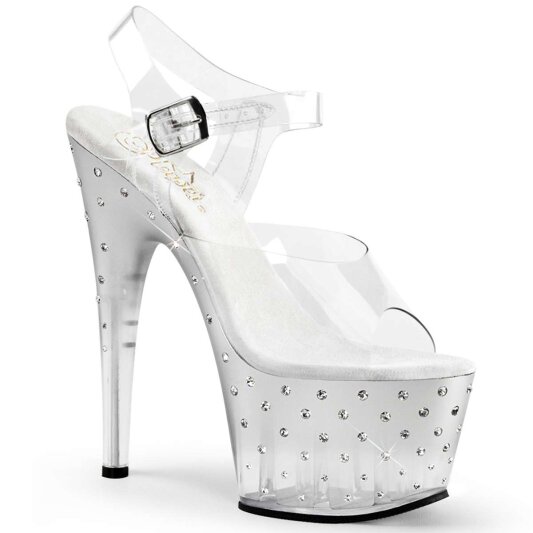 Pleaser Sandali STARDUST-708T Trasparente/Argento Strass EU-37 / US-7