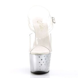 Pleaser Sandali STARDUST-708T Trasparente/Argento Strass...