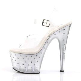 Pleaser Sandali STARDUST-708T Trasparente/Argento Strass EU-37 / US-7