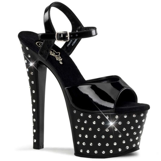 Pleaser Sandali STARDUST-709 Vernice Nero/Nero EU-35 / US-5