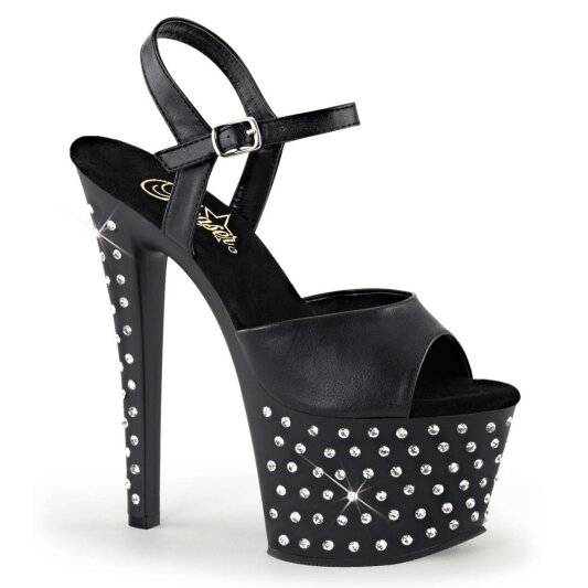 Pleaser Sandali STARDUST-709 Similpelle Nero/Nero Opaco EU-35 / US-5