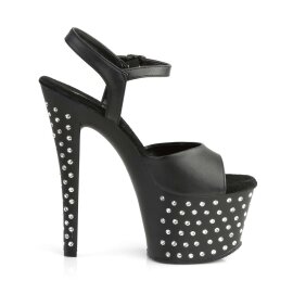 Pleaser Sandali STARDUST-709 Similpelle Nero/Nero Opaco EU-35 / US-5