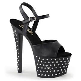 Pleaser Sandali STARDUST-709 Similpelle Nero/Nero Opaco...