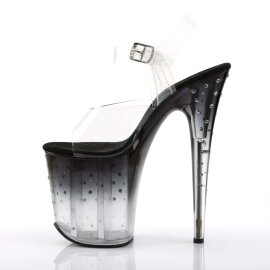 Pleaser Sandali STARDUST-808T Trasparente/Nero-Trasparente EU-35 / US-5