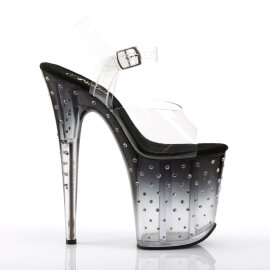 Pleaser Sandali STARDUST-808T Trasparente/Nero-Trasparente EU-37 / US-7