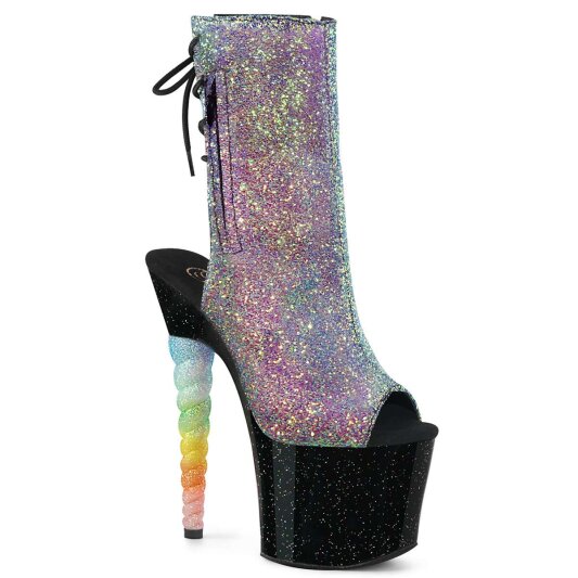 Pleaser Stivaletti UNICORN-1018G Viola-Blu Glitter/Nero EU-35 / US-5