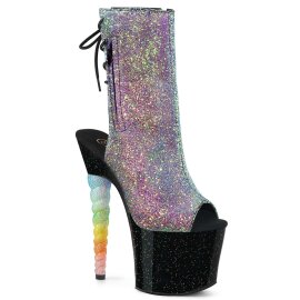 Pleaser Stivaletti UNICORN-1018G Viola-Blu Glitter/Nero EU-35 / US-5
