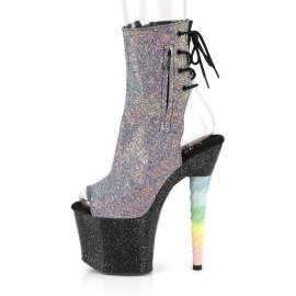 Pleaser Stivaletti UNICORN-1018G Viola-Blu Glitter/Nero EU-35 / US-5