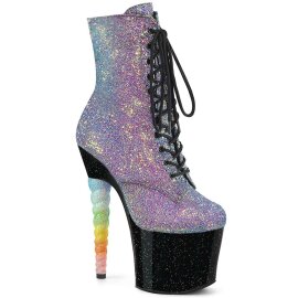 Pleaser Stivaletti UNICORN-1020G Viola-Blu Glitter/Nero...
